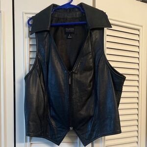 Wilsons Leather Black Zip-Up Vest